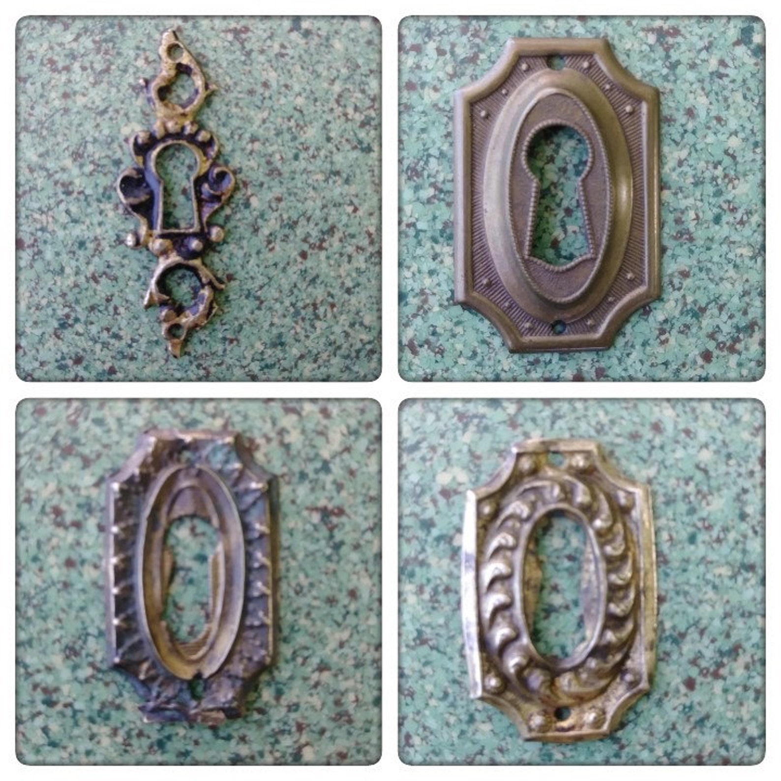 Vintage 1900s Keyhole Plates Backplate Furniture Hardware Set Etsy