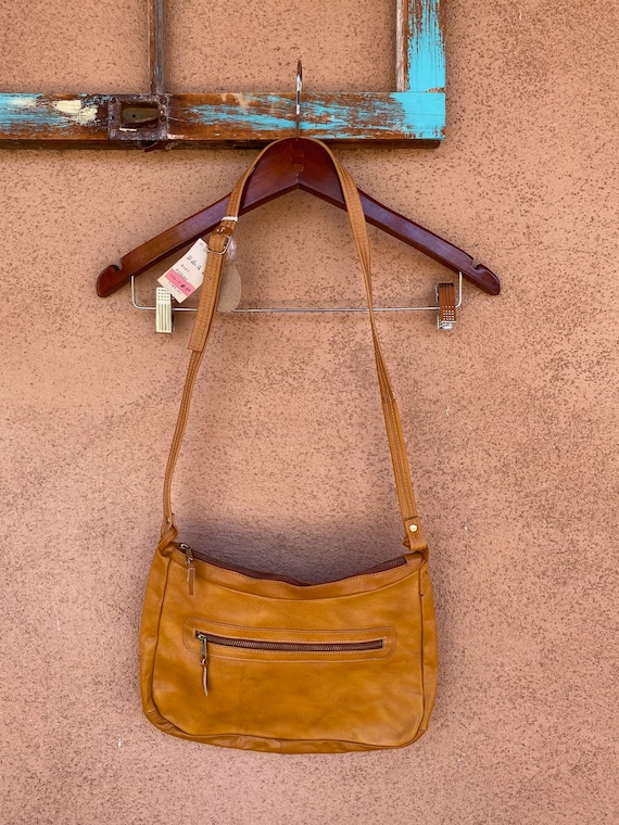 Vintage 1970s Brown Leather Shoulder Bag Purse