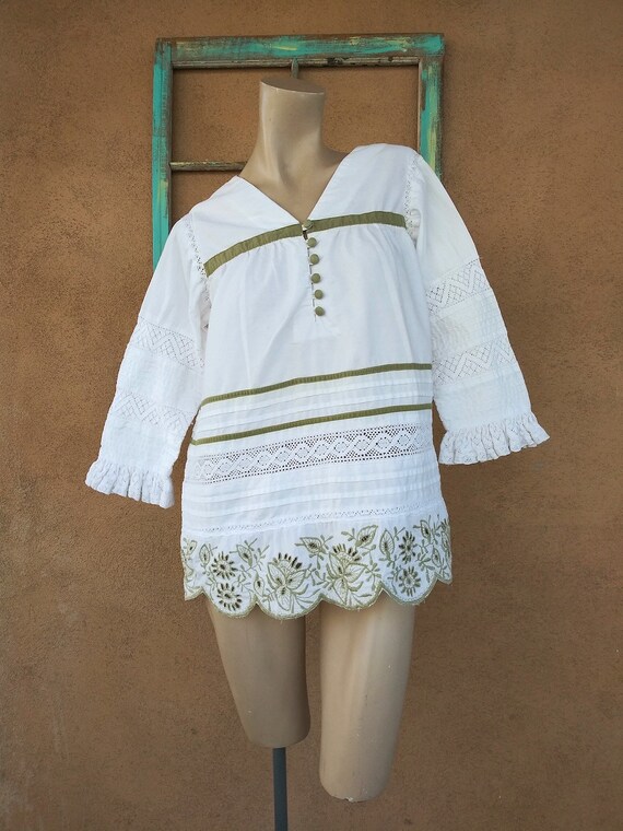 Vintage 1970s White Cotton Blouse Georgia Charuhas