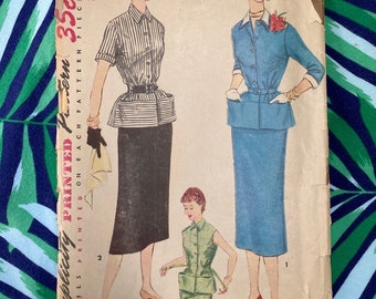 Vintage 1950s Womens Suit Pattern Simplicity 4525 Sz S B29