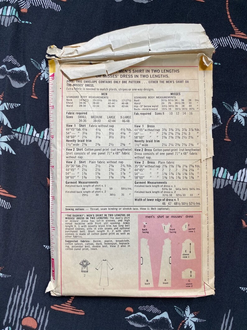 Patron De Couture Simplicity 1972 Robe Caftan Vintage - Modèle B34, Pièces Non Découpées