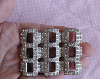 Vintage rhinestone belt clips Vintage Rhinestone Scarf Buckle Crystal Ring Belt Clip Pot  main image 4