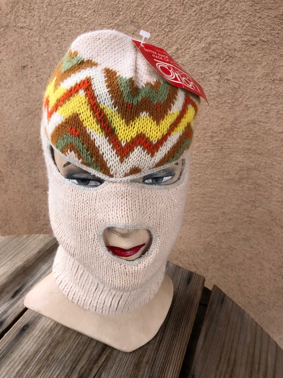 Vintage 1970s Knit Ski Mask Balaclava Snowboarder… - image 2