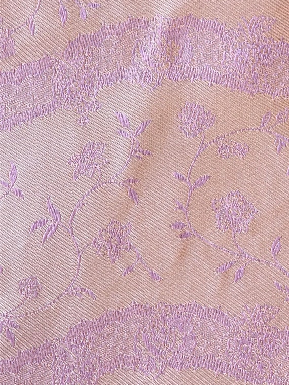 Vintage 1940s Pink Silk Ascot Scarf Foulard Cravat - image 9