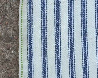 Vintage 1920s Striped Cotton Ticking Fabric Canvas 33.25 x 27"