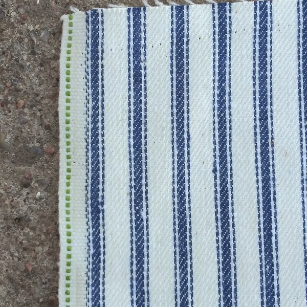 Vintage 1920s Ticking Fabric Striped Cotton Canvas 33.25 x 27"