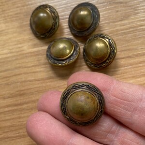 Vintage 1920s Brass Metal Shank Buttons 7/8 Inch Set of 5 - Etsy