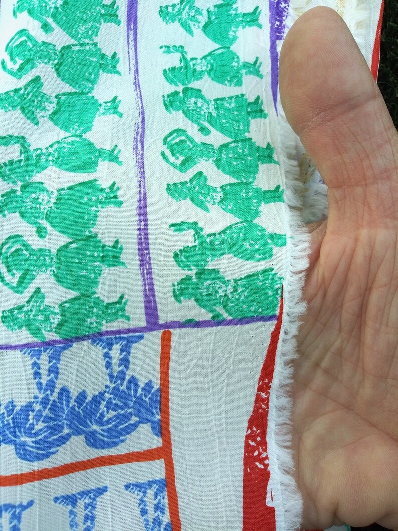 Vintage 1990s Rayon Fabric Jams World Hawaiian Novelty Print 2 Etsy