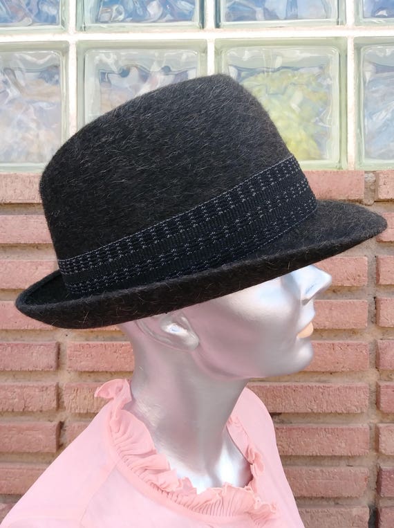 Vintage 1960s Mens Wool Fedora Hat Trilby Sz 7 Un… - image 5