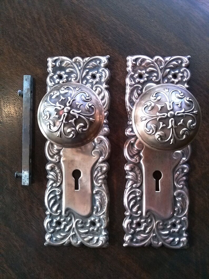 Vintage 1890s Victorian Door Knob Backplate Set Etsy