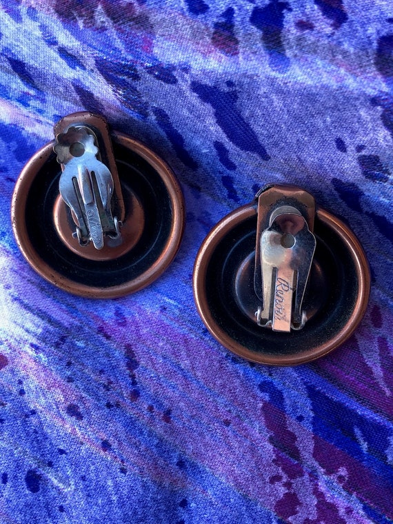 Vintage 1950s Copper Earrings Modernist Renoir Cl… - image 8