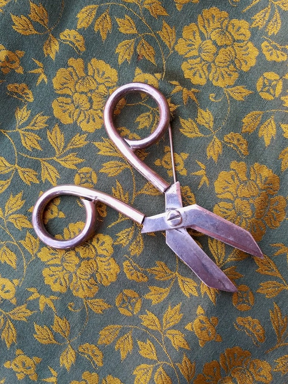 Vintage 1980s Silver Scissors Brooch Taxco Stamped - image 2