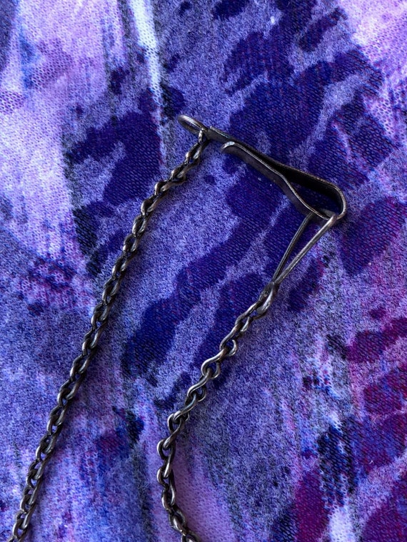 Vintage 1940s Silver Charm Necklace Grape Cluster… - image 8