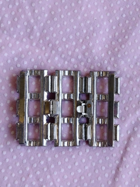 Vintage 1930s Rhinestone Sash Belt Buckle - image 5