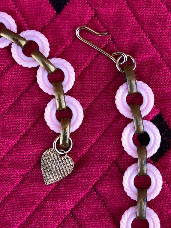 Vintage 1950s Pink Butterfly Necklace Bracelet Se… - image 7