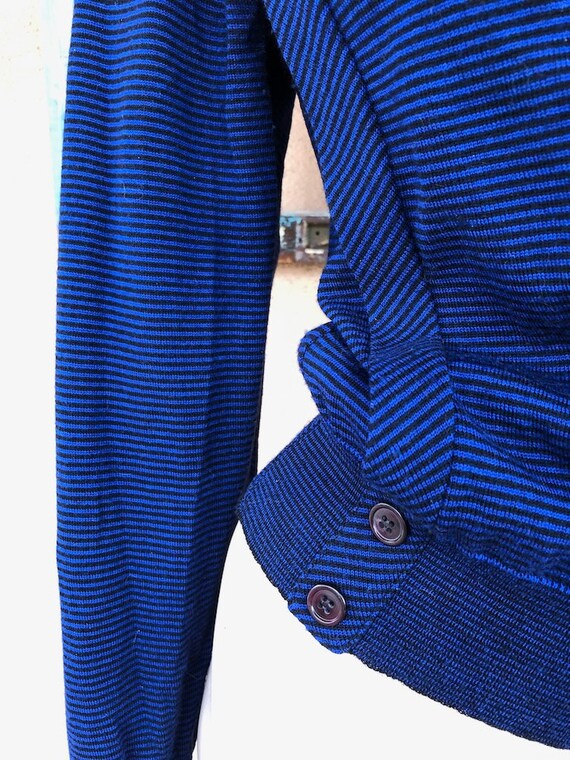 Vintage 1980s Striped Wool Top Shirt Albert Nipon… - image 7