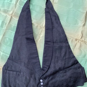 Vintage 1940s Formal Black Silk Vest Tuxedo Waistcoat - Etsy