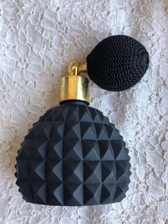 Vintage 1970s Black Frosted Glass Perfume Bottle Atomizer AS - Etsy Canada