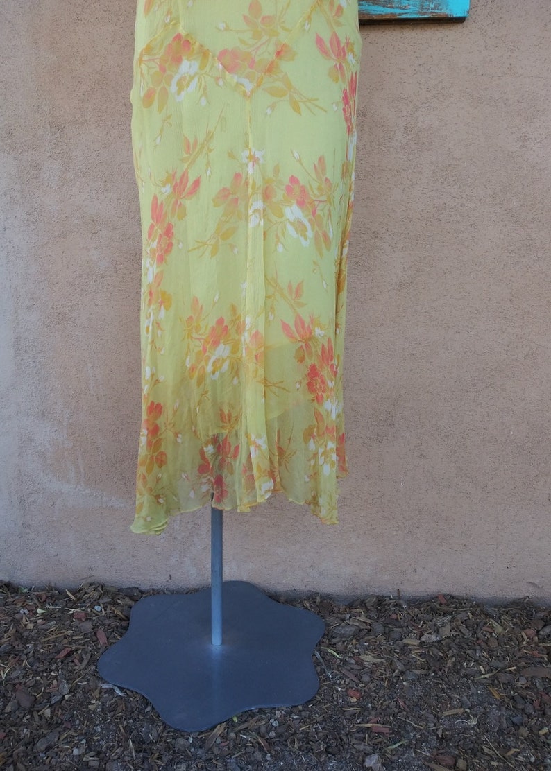 Vintage 1920s 1930s Silk Chiffon Tea Dress Floral Sz S image 8