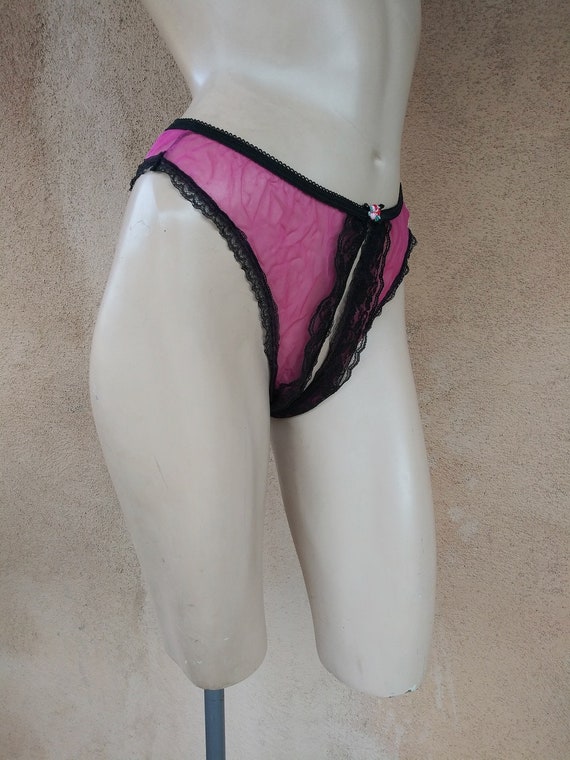 Vintage 1990s Magenta Crotchless Panties Frederick's of Hollywood