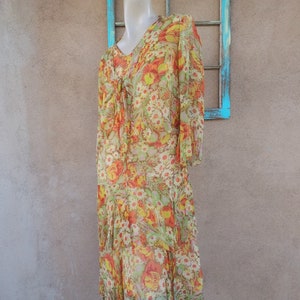 Vintage 1920s Silk Chiffon Tea Dress Floral 3 PC Sz S - Etsy
