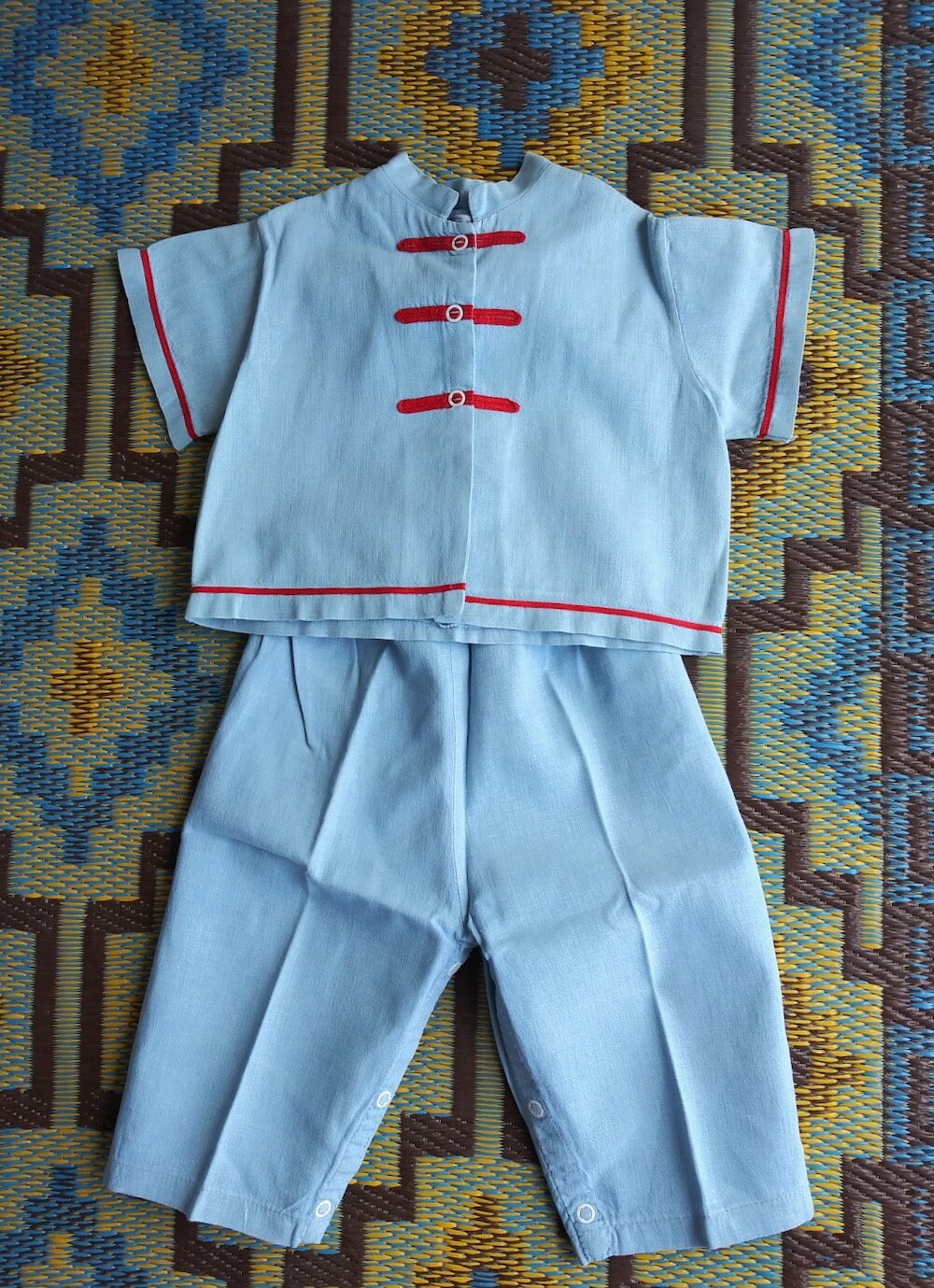 Vintage 1950s Little Boys Chambray Suit Sz 4T