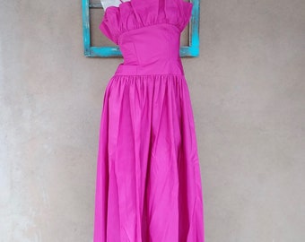 Vintage 1980s Evening Gown 1950s Style Ballgown Sz xS W25