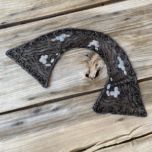 Vintage 1920s Black Beaded Collar Detachable 20s Flapper Accessories