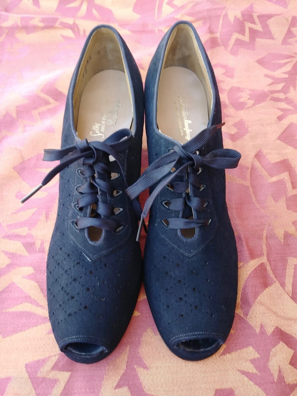 Vintage 1940s Blue Oxford Shoes Peep Toe US 6.5 NARROW | Etsy