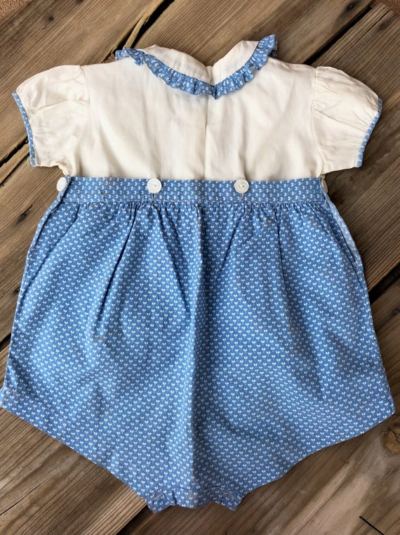 Vintage 1940s Baby Girl Romper Suit 1T to 18 Mont… - image 5