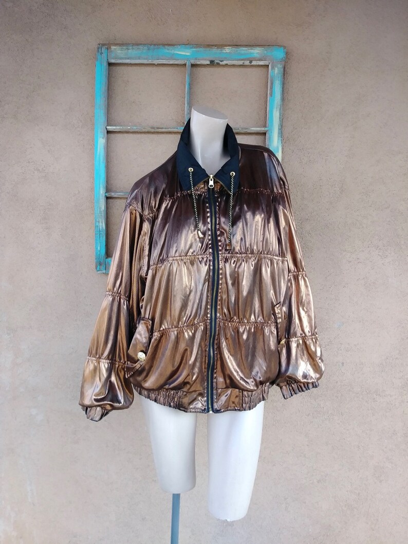 Vintage 1980s Copper Bomber Jacket Reversible Sz M L Unisex Etsy
