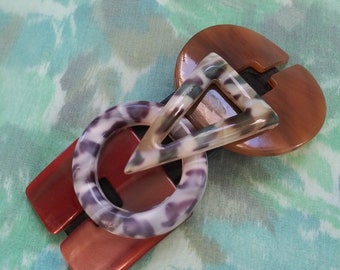 Vintage 1980s Hair Clip Barrette Lucite