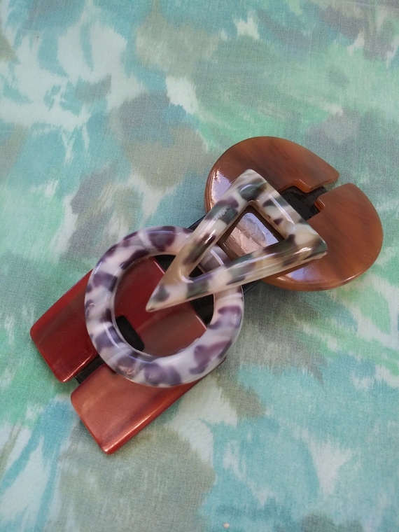 Vintage 1980s Hair Clip Barrette Lucite - image 1