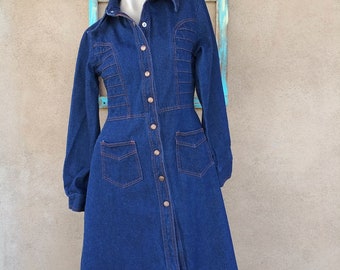 denim dress with coat