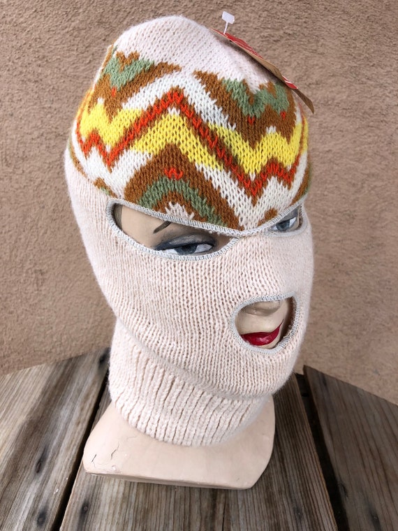 Vintage 1970s Knit Ski Mask Balaclava Snowboarder… - image 3