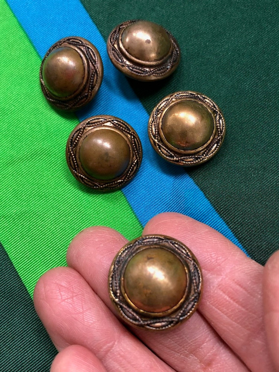 Vintage 1920s Brass Metal Shank Buttons 7/8 Inch Set of 4 - Etsy