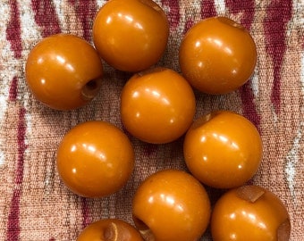 Vintage 1940s Butterscotch Bakelite Buttons 1/2 Inch Set of 9