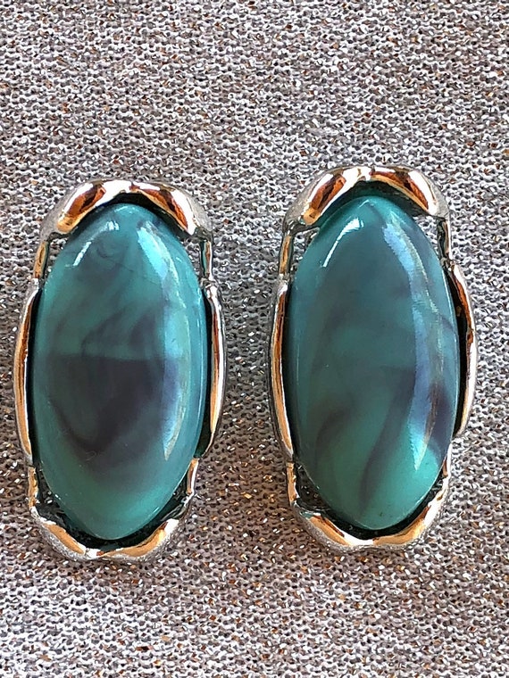 Vintage 1970s Faux Turquoise Bracelet Earrings 2 … - image 7