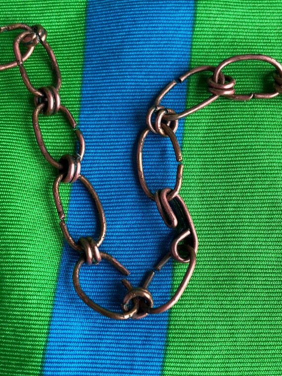 Vintage 1950s Copper Bib Necklace Earrings Demi P… - image 9