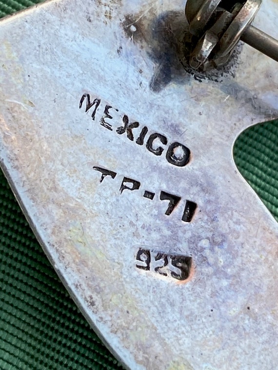 Vintage 1980s Taxco Sterling Silver Brooch Modern… - image 9