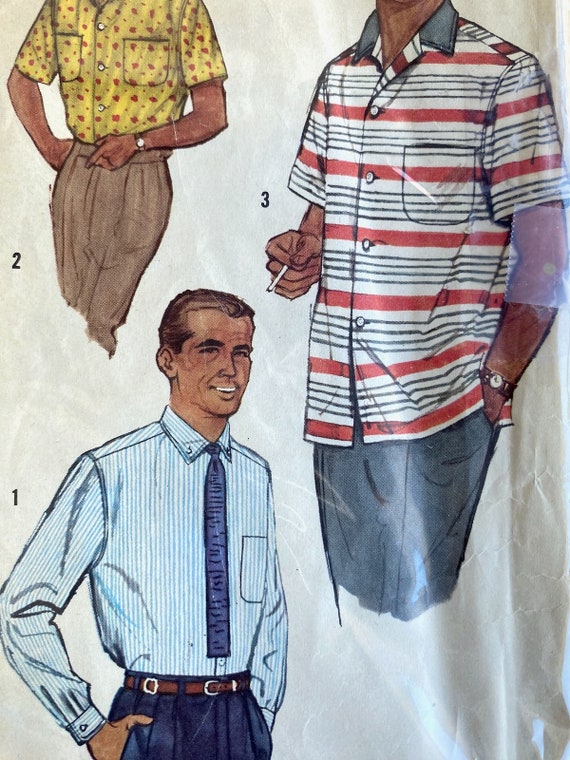Chemise homme vintage des annees 50 motif Simplicity 2081 taille M 38 40 Etsy France