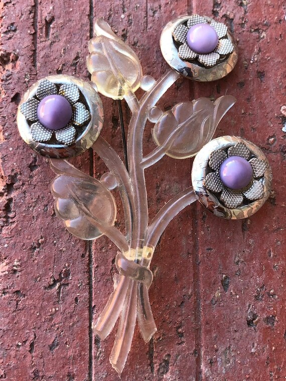 Lucite brooch best sale