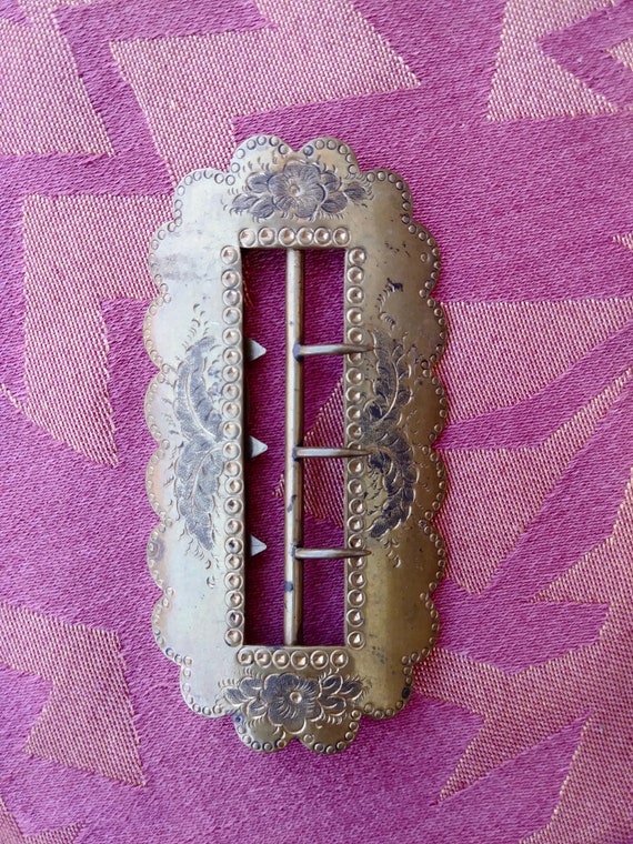 Vintage 1910s Sash Belt Buckle Edwardian Art Nouve