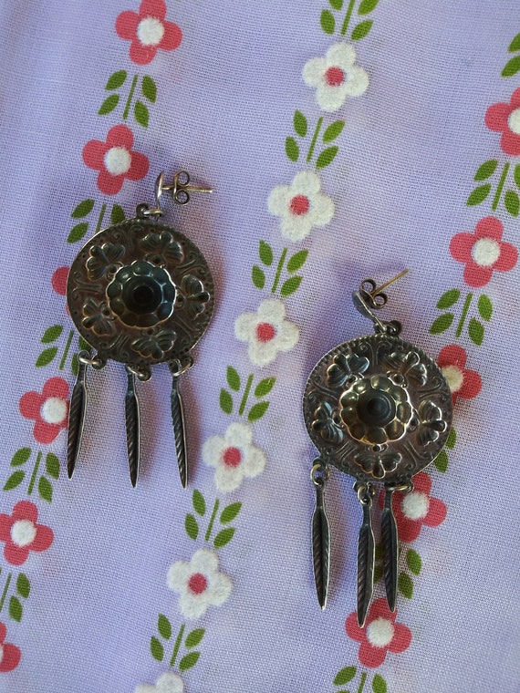 Vintage 1990s Silver Dangle Butterfly Earrings Na… - image 8