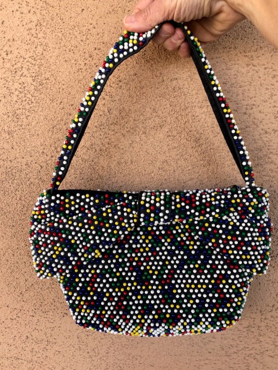 Vintage 1940s Candy Dot Handbag Top Handle Purse - Gem