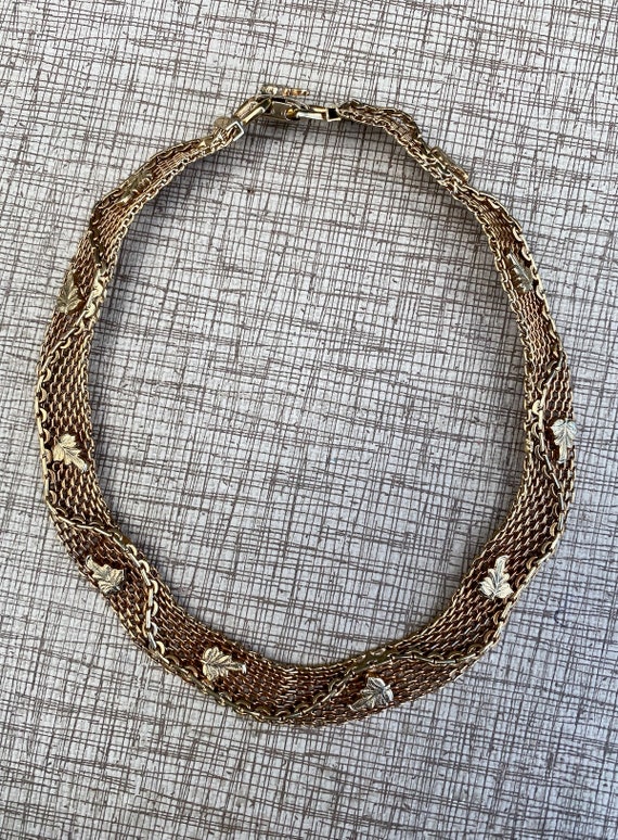 Vintage 1950s Mesh Necklace Gold Tone Coro Style 1