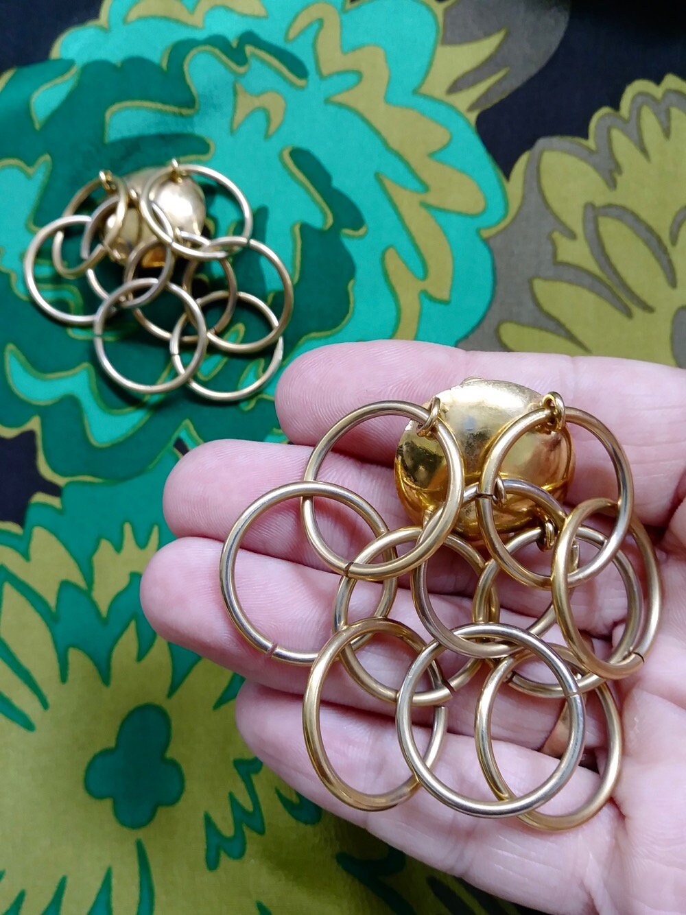 Vintage 1980s Hoop Earrings 80s Dangle Multi Hoops Statement Etsy