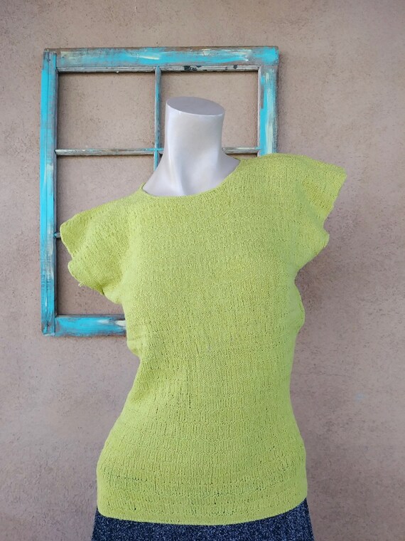 Vintage 1930s Chartreuse Sweater Sz M-L