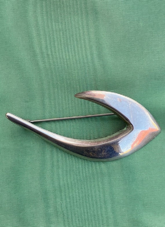 Vintage 1980s Taxco Sterling Silver Brooch Modern… - image 3