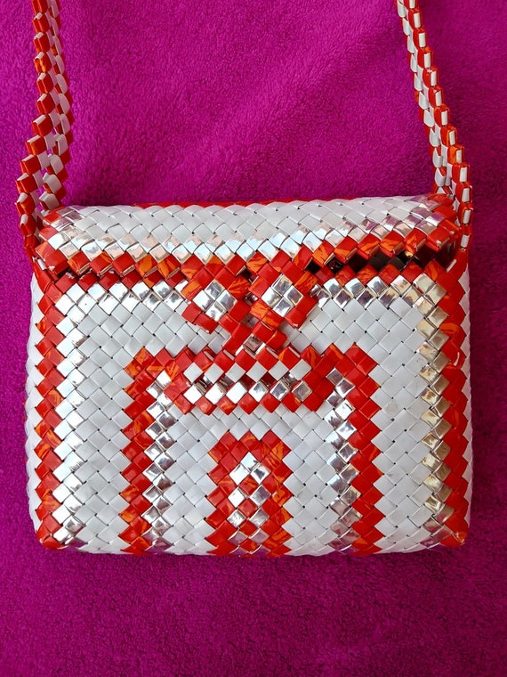 Vintage 1970s Tramp Art Purse Handbag Prison OOAK